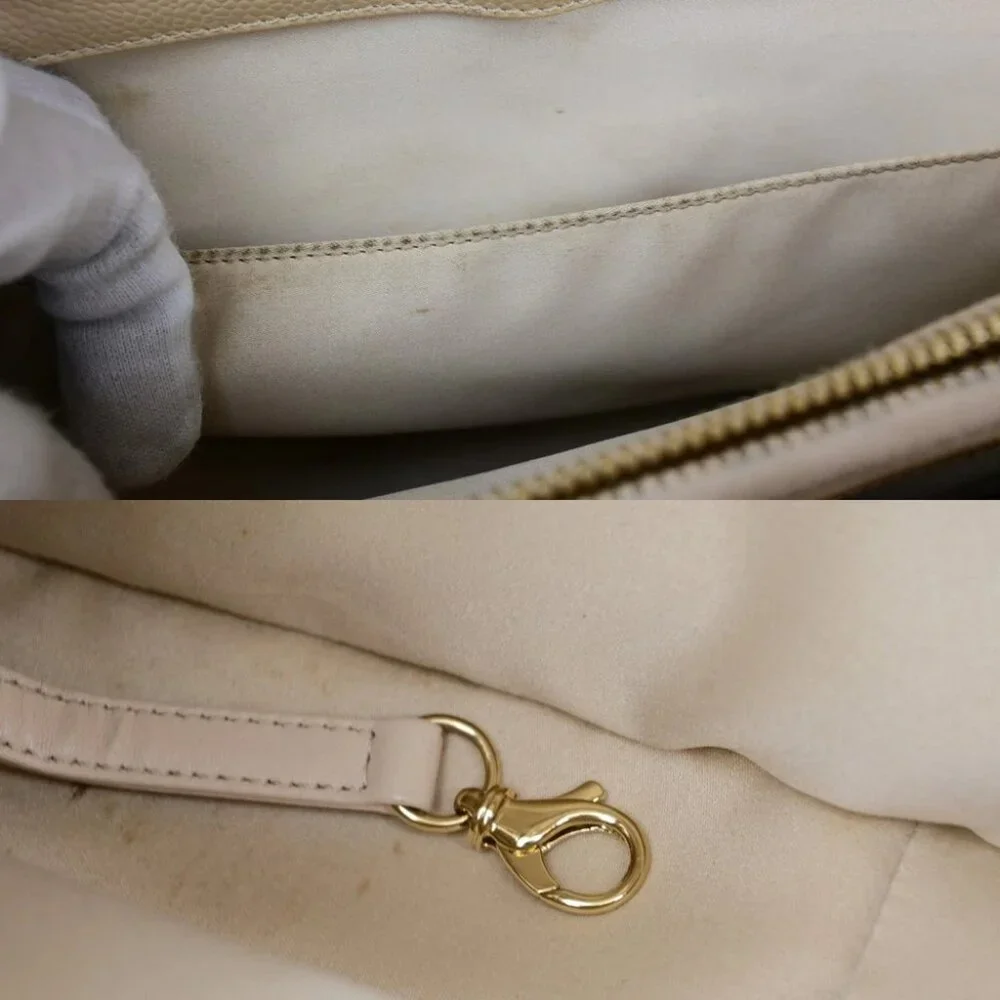 CHANEL CC GST Chain Shoulder Bag Grained Calfskin Leather Beige GHW 652RL053 - Picture 10 of 16
